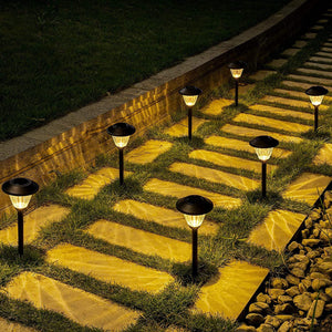 Solpex Solar Glass Metal Pathway Outdoor Lights– Warm White (Set of 6)