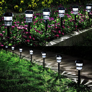 Gigalumi Double Ring Solar Pathway Lights– Cold White (Set of 12)