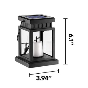 Gigalumi Solar Hanging Lantern Outdoor, Candle Effect Light with Stick - Warm White (Set of 8)