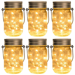 GIGALUMI Solar Mason Jar Hanging Lights (Set of 6)