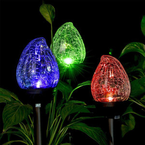 Gigalumi outdoor color changing solar flame shaped lights