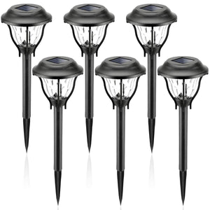 Gigalumi Stylish Solar Garden Lights with Glass like Shade (Set of 6)