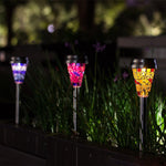 Load image into Gallery viewer, GIGALUMI Solar Garden Lights Outdoor, Mosaic LED Garden Lights -3 colors (Set of 3)
