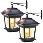 Load image into Gallery viewer, Solpex Solar Lanterns Outdoor Wall Sconce Lights- Warm White (Set of 2)
