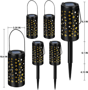 Gigalumi Solar Pathway Lights with Star Moon Spot– Warm White (Set of 6)