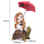 Load image into Gallery viewer, Gigalumi Solar Easter Bunny and Turtle Outdoor Garden Statue
